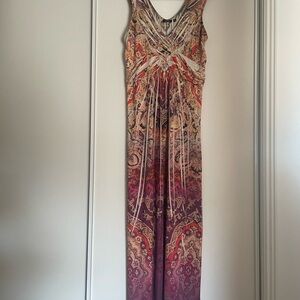 Apt. 9 Orange Pink V-Neck Sleeveless Sundress